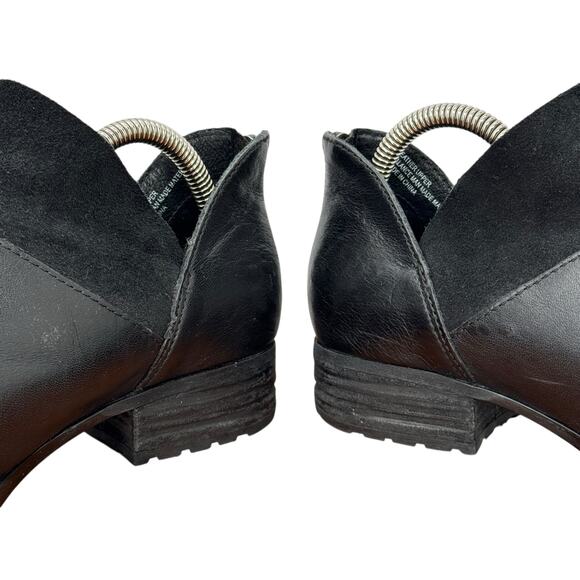 Born Karava Boots Ankle Bootie Black Leather Suede Womens SZ 7 Split Zip Western - Picture 8 of 10